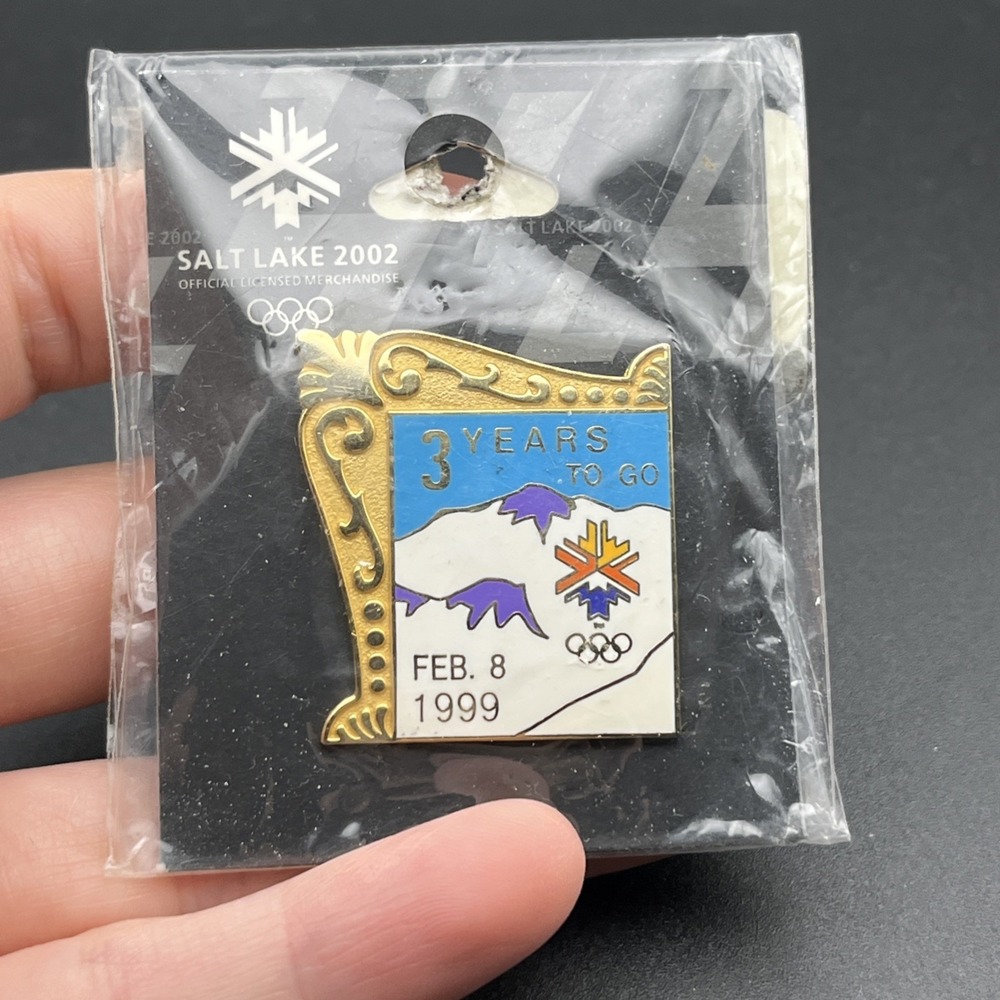 2002 Salt Lake City Olympics 3 Years To Go Countdown 1999 Lapel Hat Pin